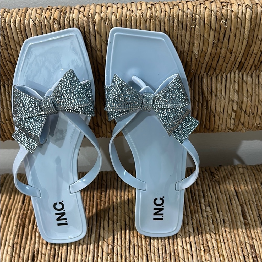 INC International Concepts Blue Sparkle Sandals
